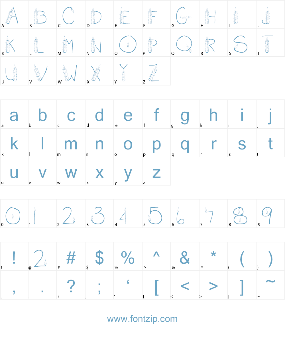 101! CandleZ Font Character